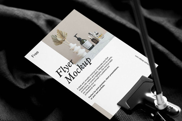Free Textile Background Flyer Mockup PSD Template