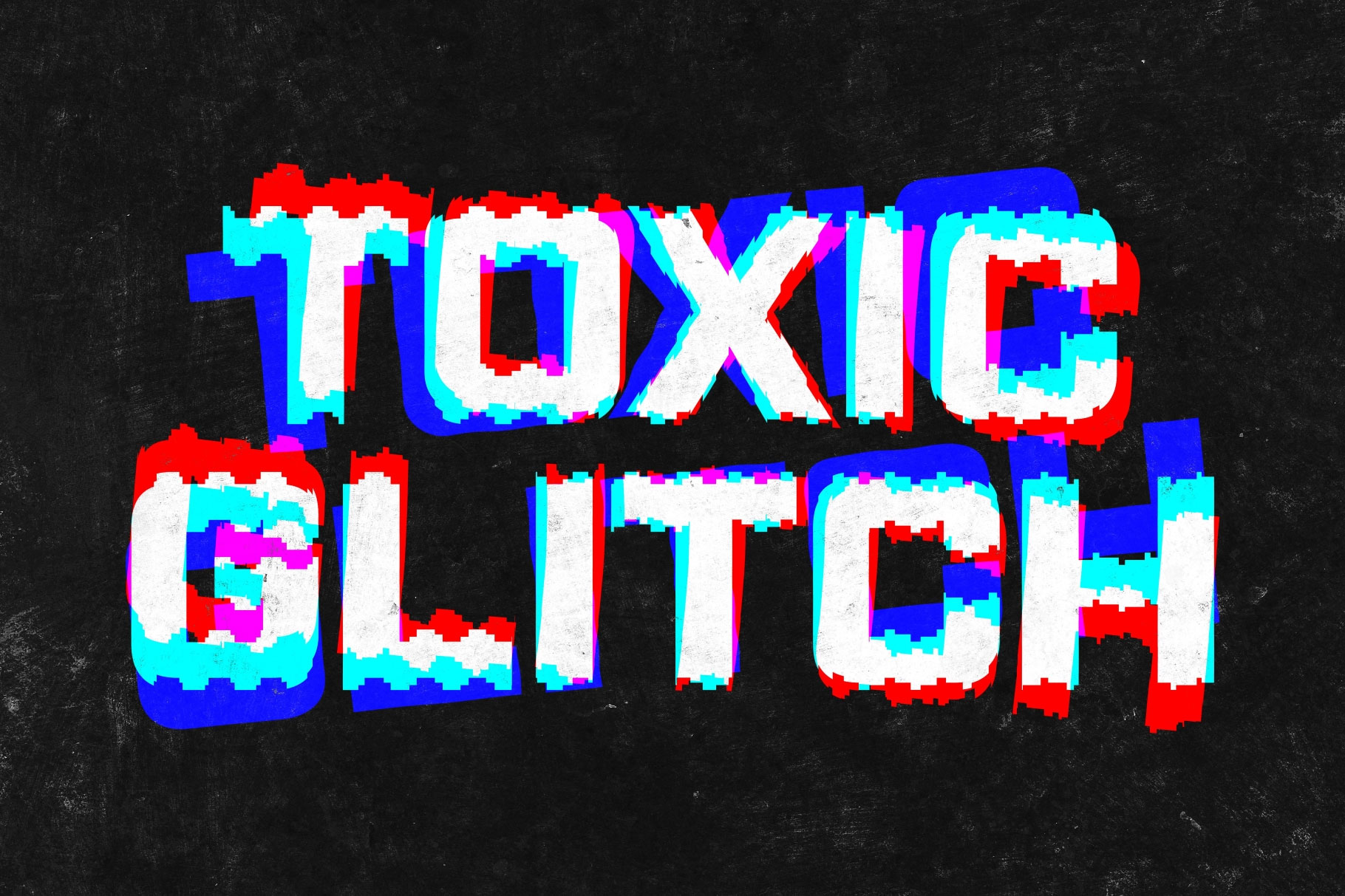 Free Toxic Glitch Text Effect / Logo Mockup PSD Template