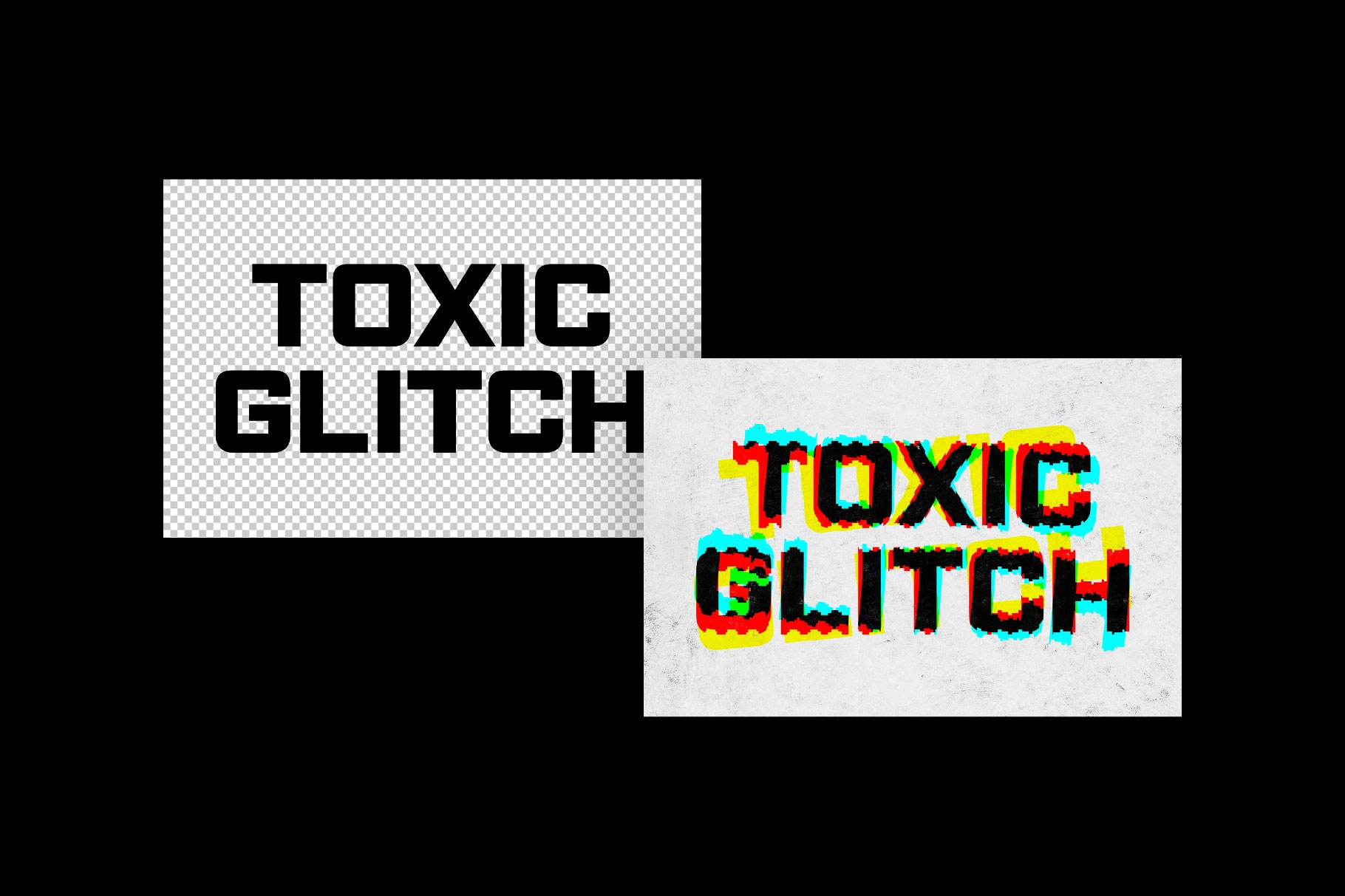 Free Toxic Glitch Text Effect / Logo Mockup PSD Template