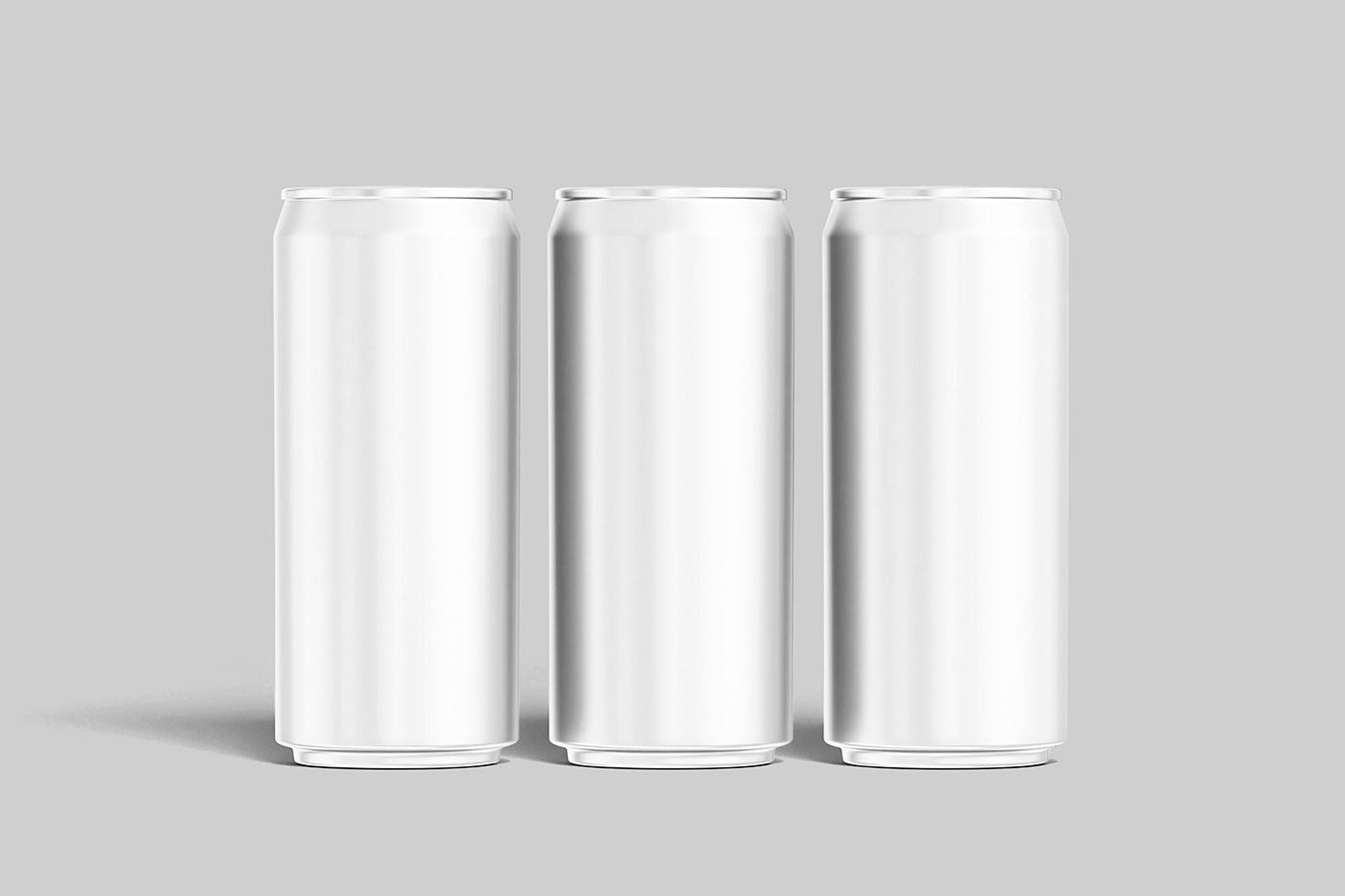 Free Triple Drink Can Mockup PSD Template