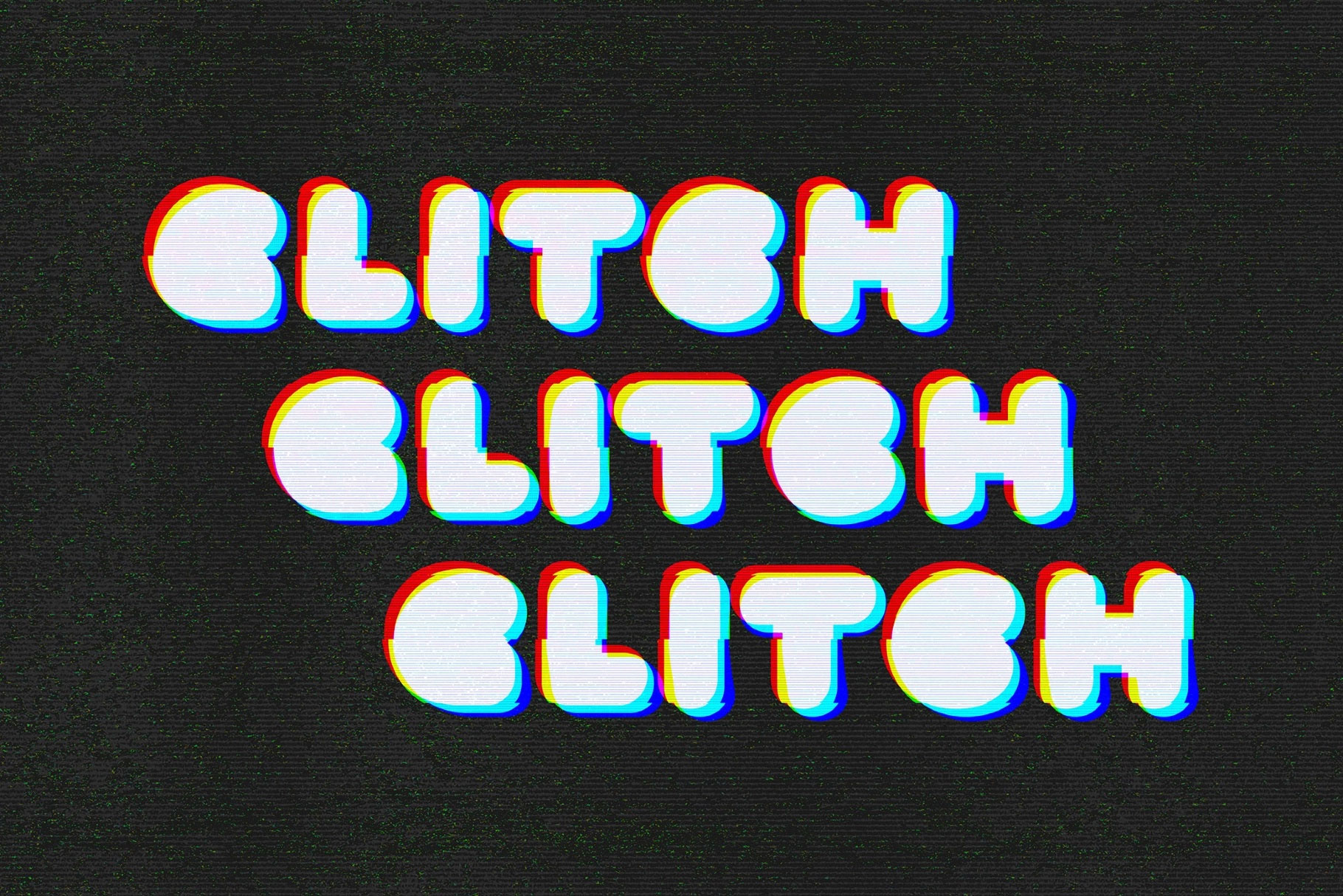 Free TV Channel Glitch Effect / Logo Mockup PSD Template