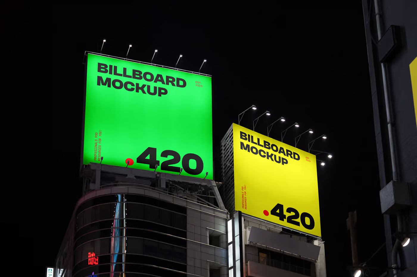 Free Two Big Billboards Mockup PSD Template