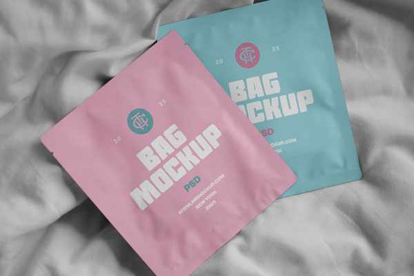 Free Two Cosmetic Bag Mockups PSD Template