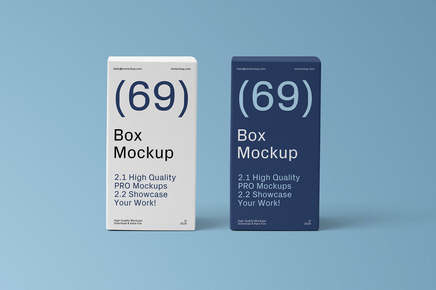 Free Two Front View Boxes Mockups PSD Template