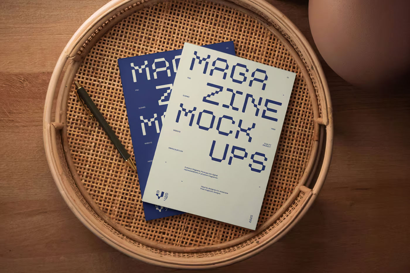 Free Two Magazine Cover Mockups PSD Template