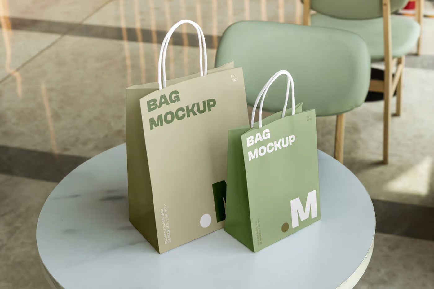 Free Two Shopping Bag Mockups PSD Template
