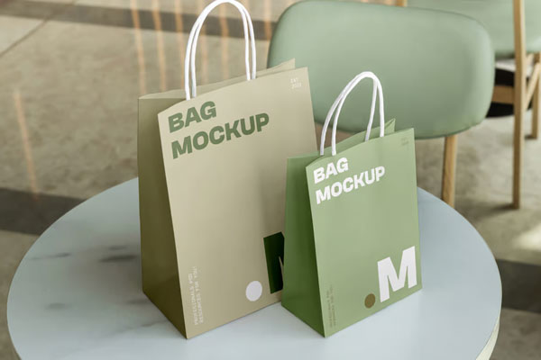 Free Two Shopping Bag Mockups PSD Template