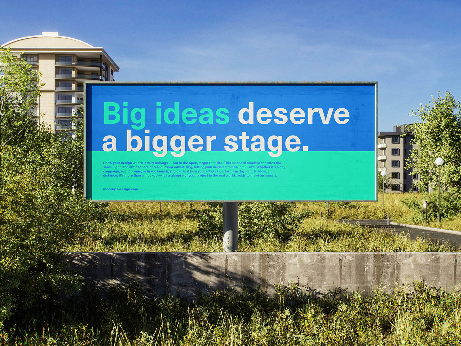 Free Urban Landscape Billboard Mockup PSD Template