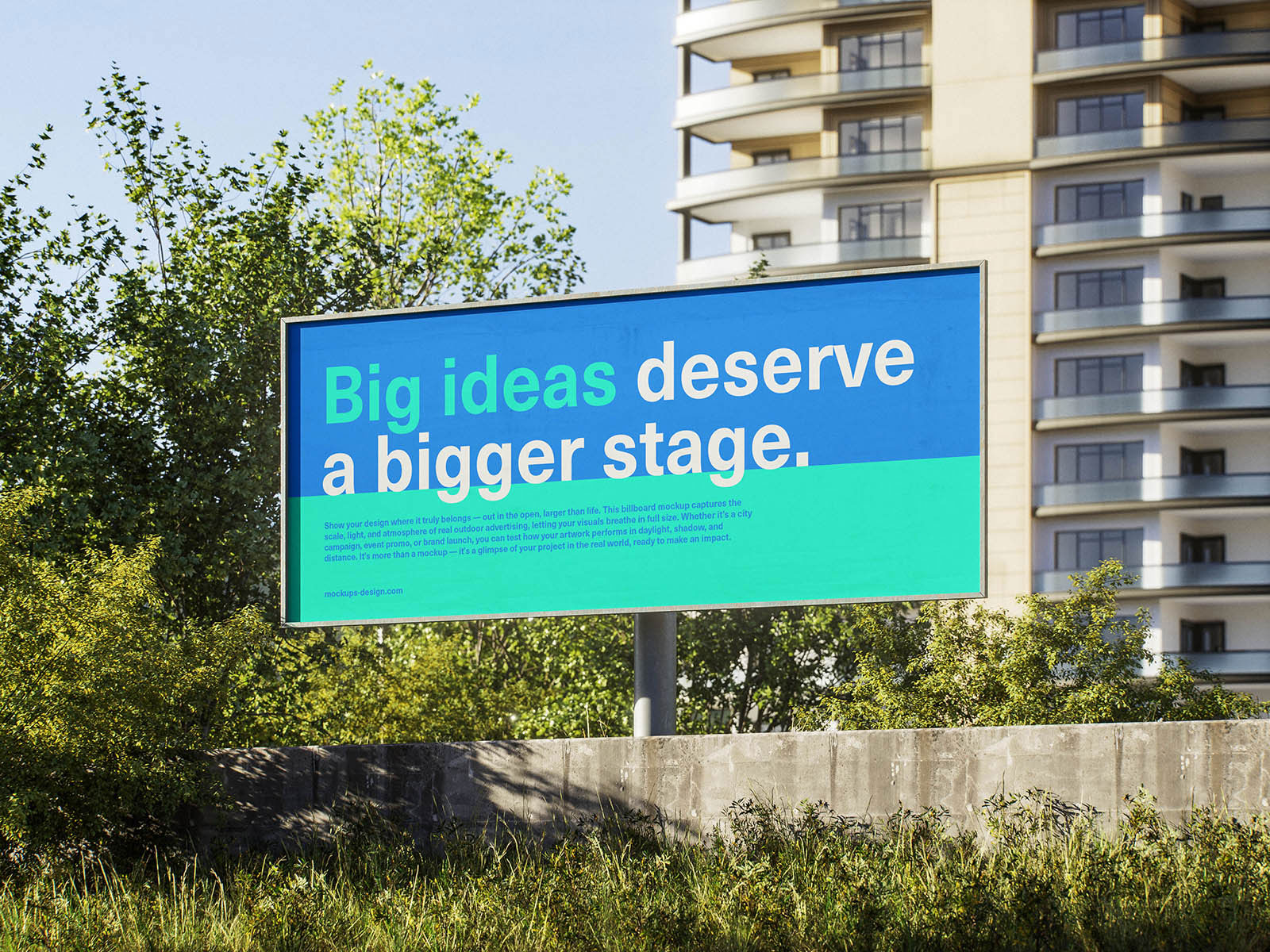 Free Urban Landscape Billboard Mockup PSD Template