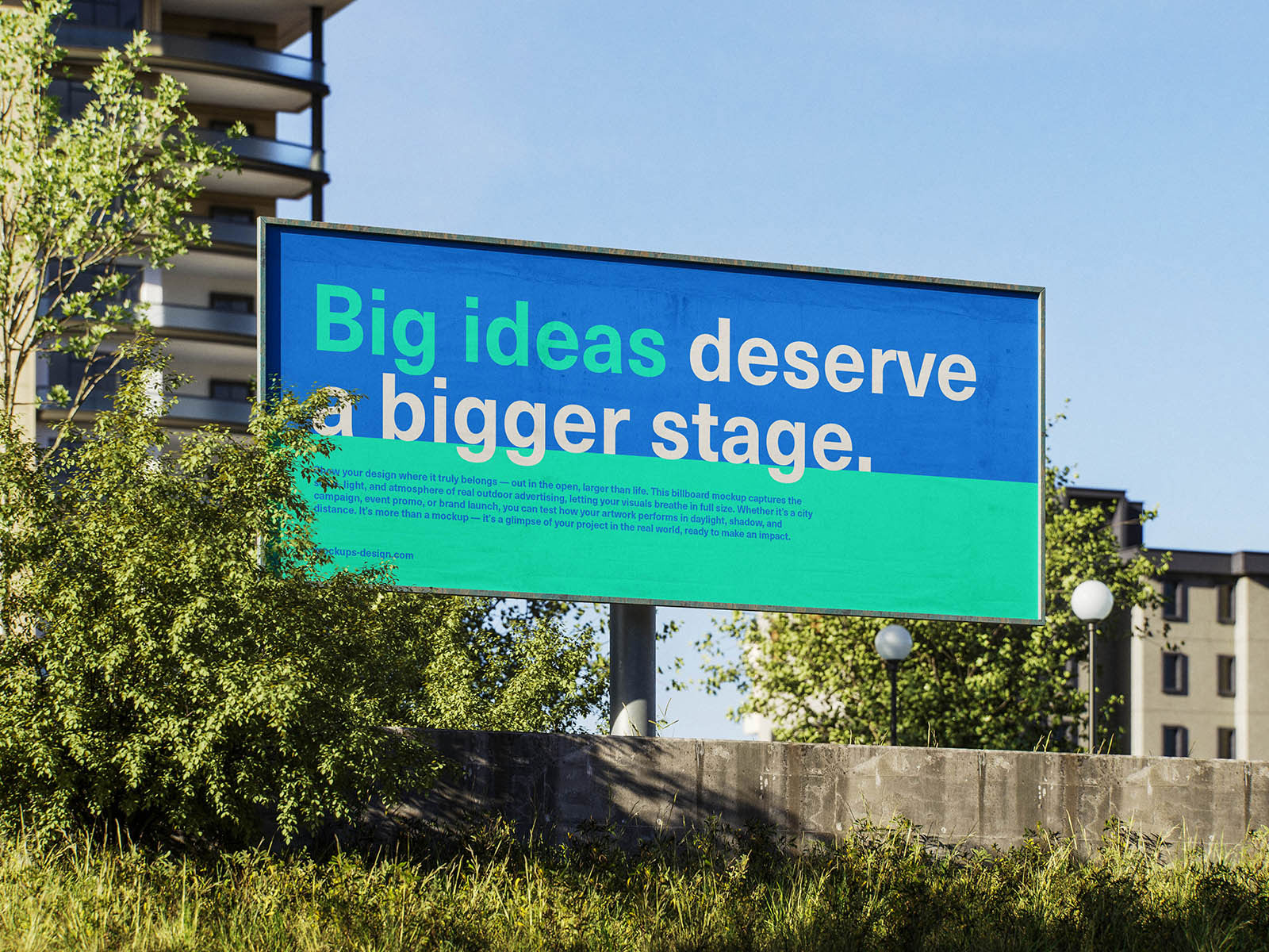 Free Urban Landscape Billboard Mockup PSD Template
