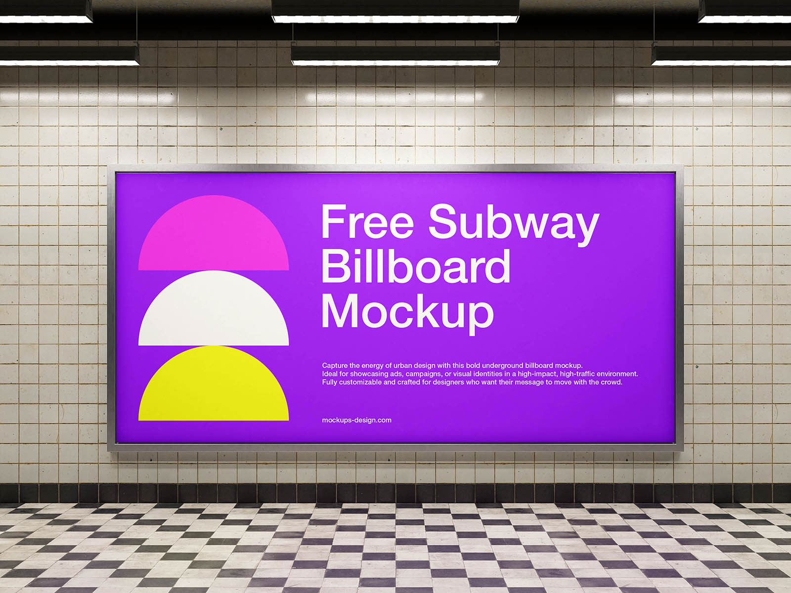 Free Urban Subway Billboard Mockup PSD Template