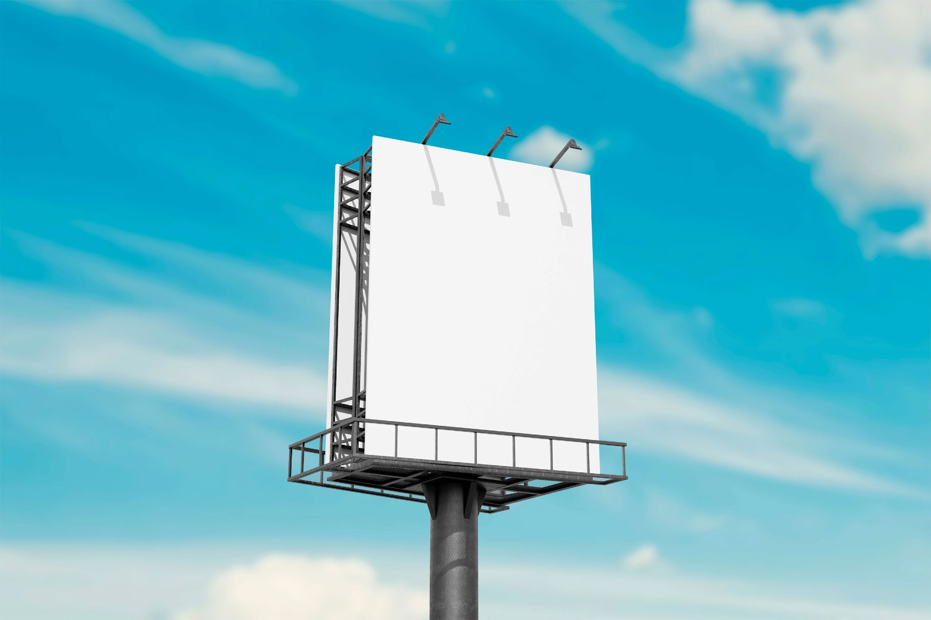 Free Vertical Billboard Outdoor Mockup PSD Template