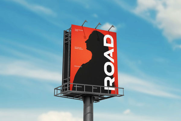 Free Vertical Billboard Outdoor Mockup PSD Template