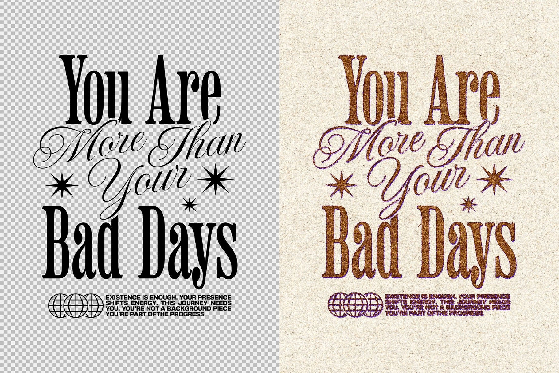 Free Vintage Grunge Print Effect / Logo Mockup PSD Template