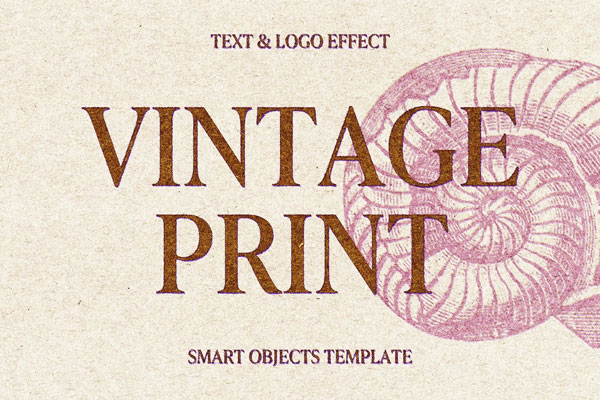 Free Vintage Grunge Print Effect / Logo Mockup PSD Template
