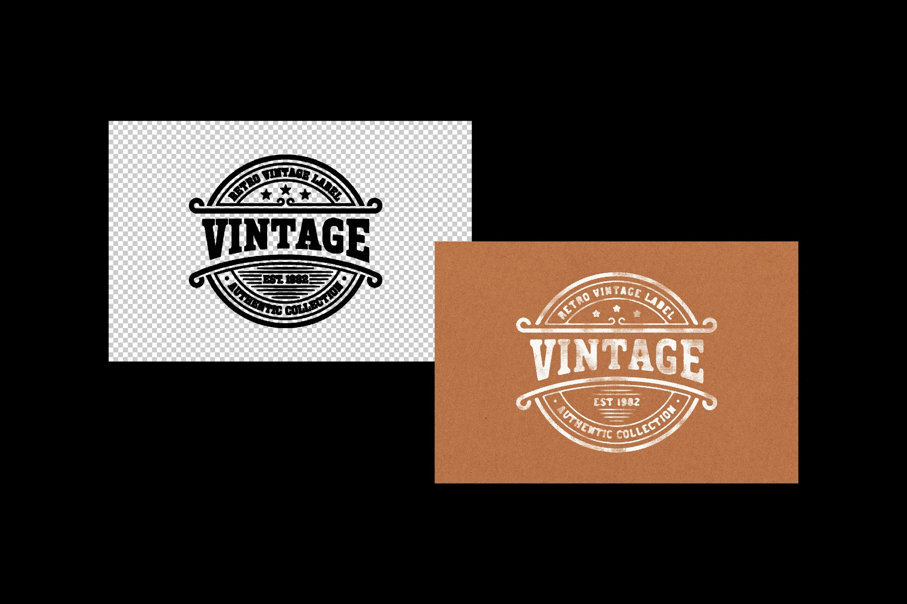 Free Vintage Stamp Effect / Logo Mockup PSD Template