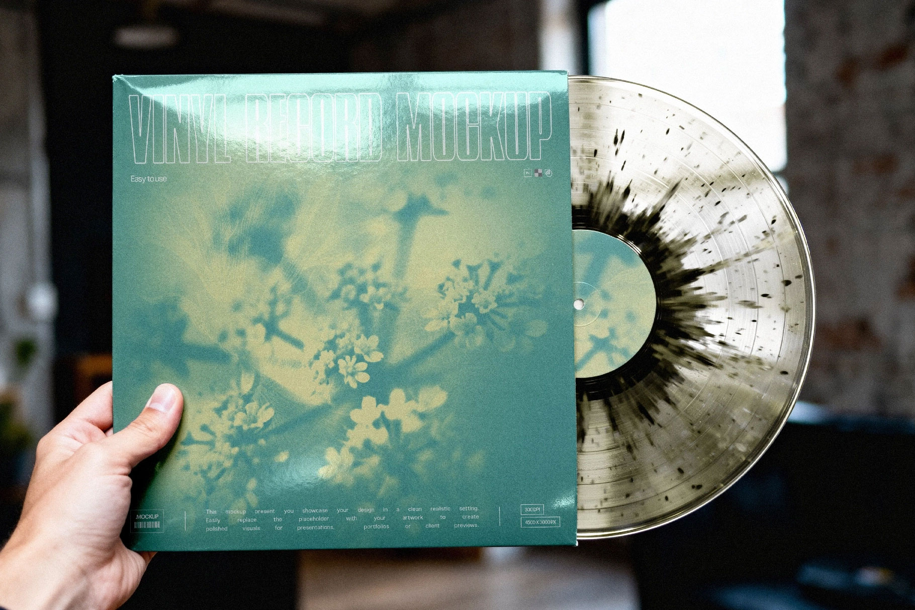 Free Vinyl Record Mockup with a Disc PSD Template