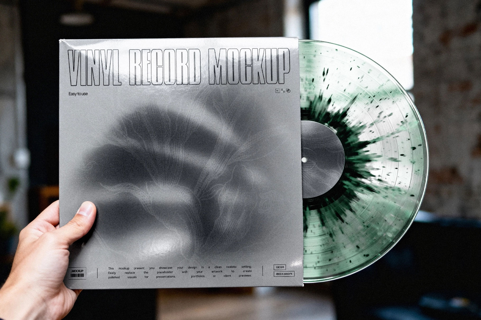 Free Vinyl Record Mockup with a Disc PSD Template