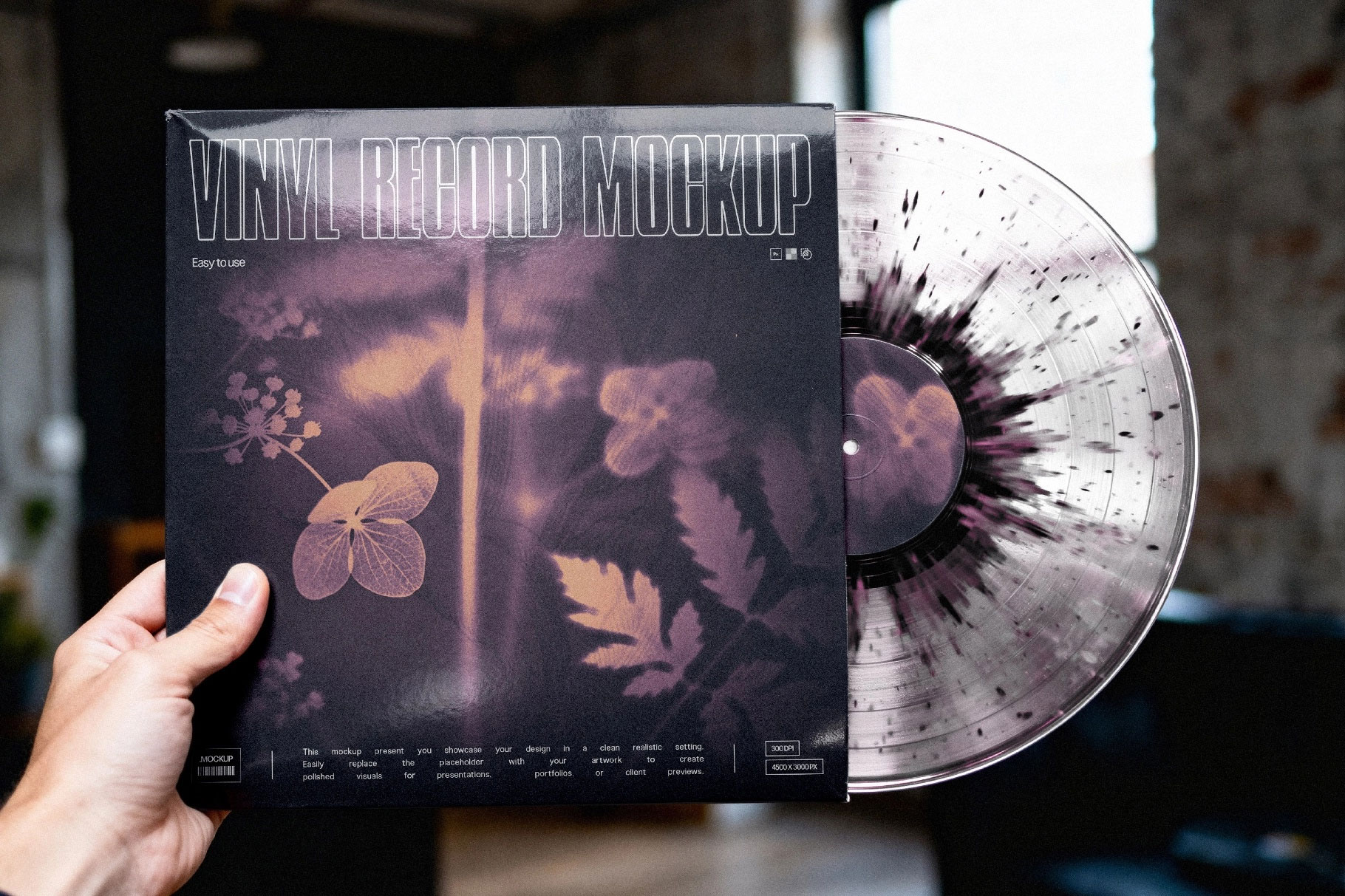 Free Vinyl Record Mockup with a Disc PSD Template