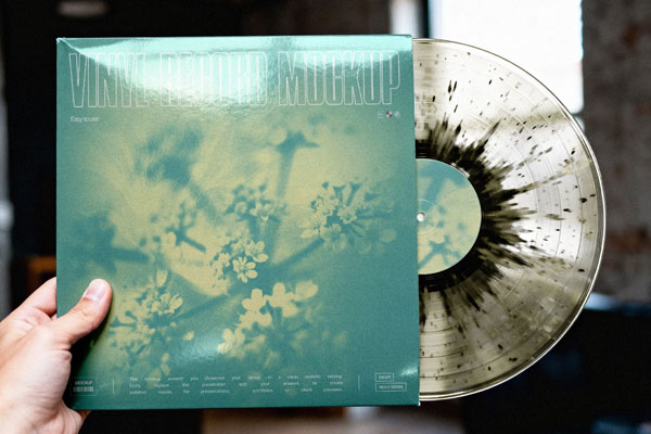 Free Vinyl Record Mockup with a Disc PSD Template
