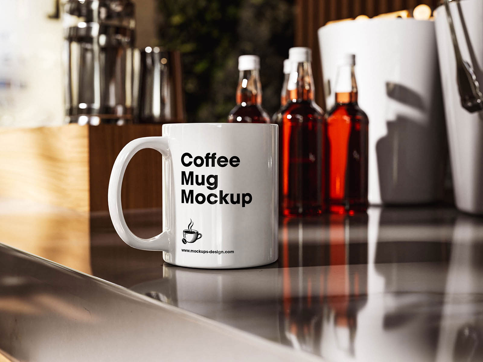 Free Warm Cafe Mug Mockup PSD Template