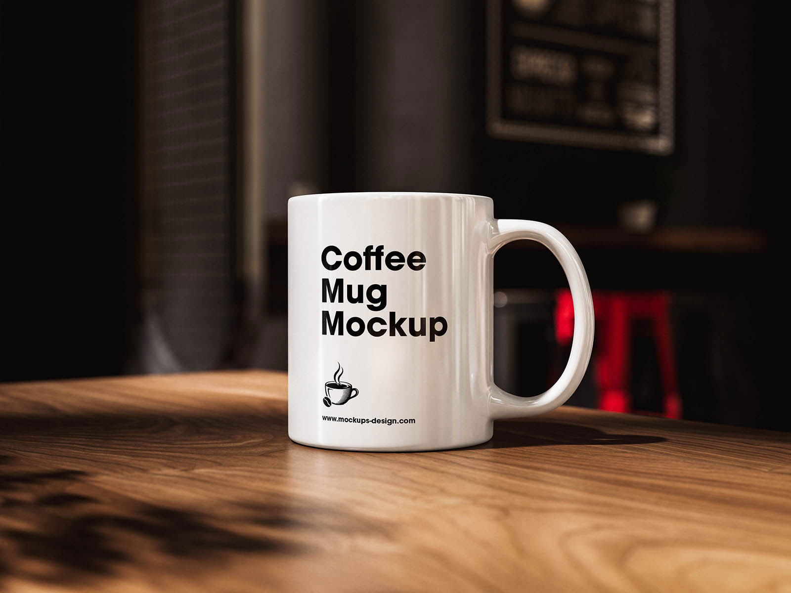Free Warm Cafe Mug Mockup PSD Template