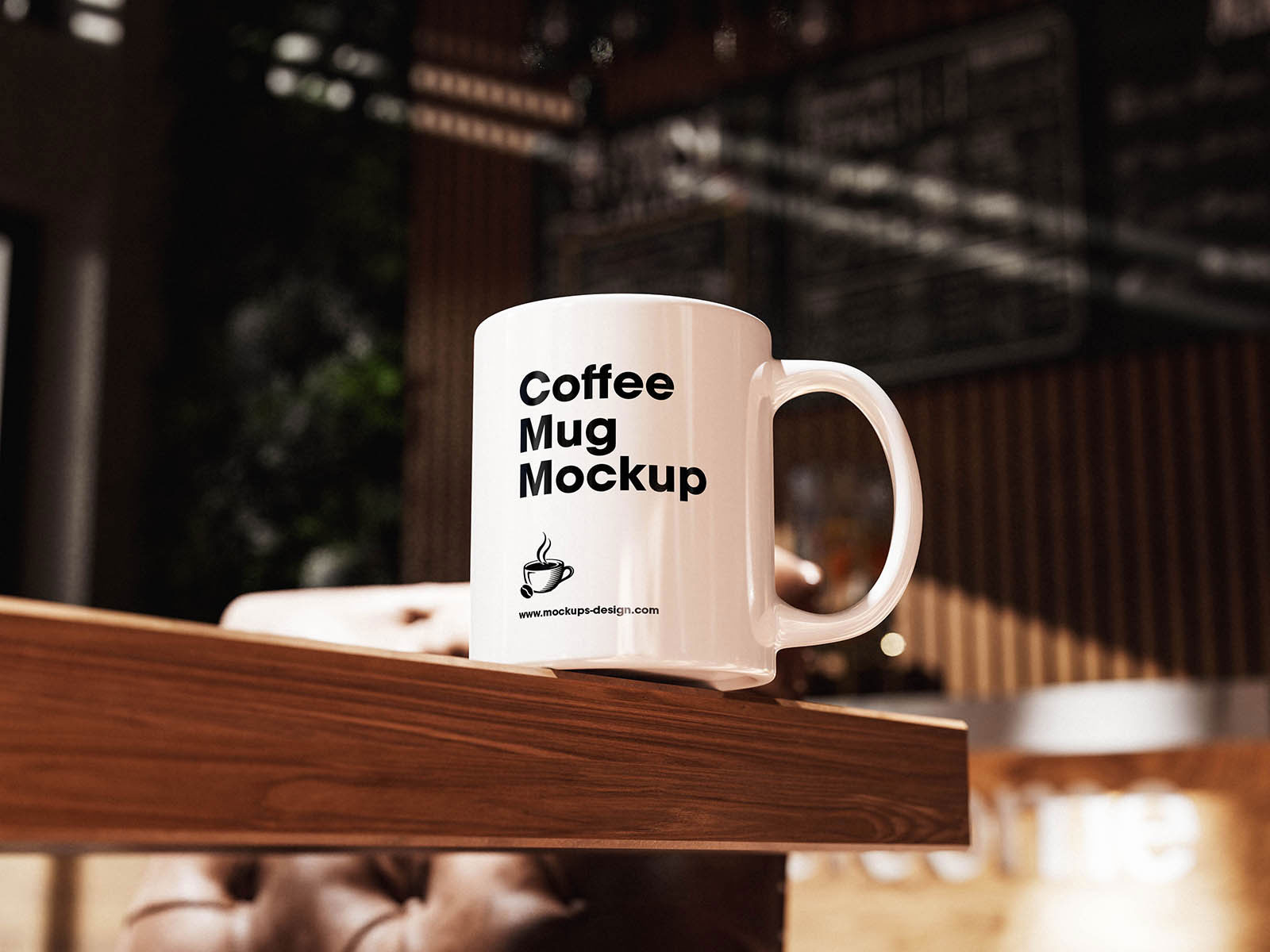 Free Warm Cafe Mug Mockup PSD Template