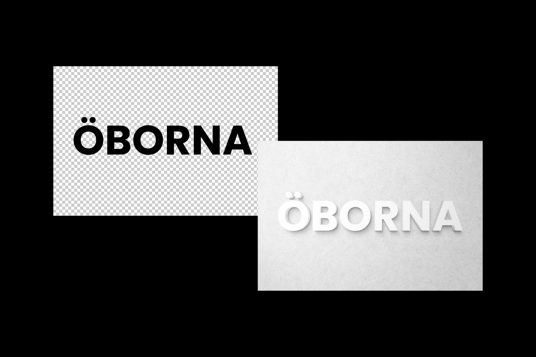 Free White 3D Signage Effect PSD Template