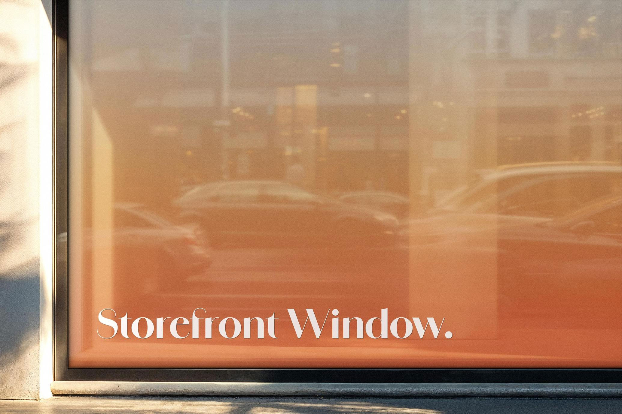 Free Window Sticker Mockup PSD Template