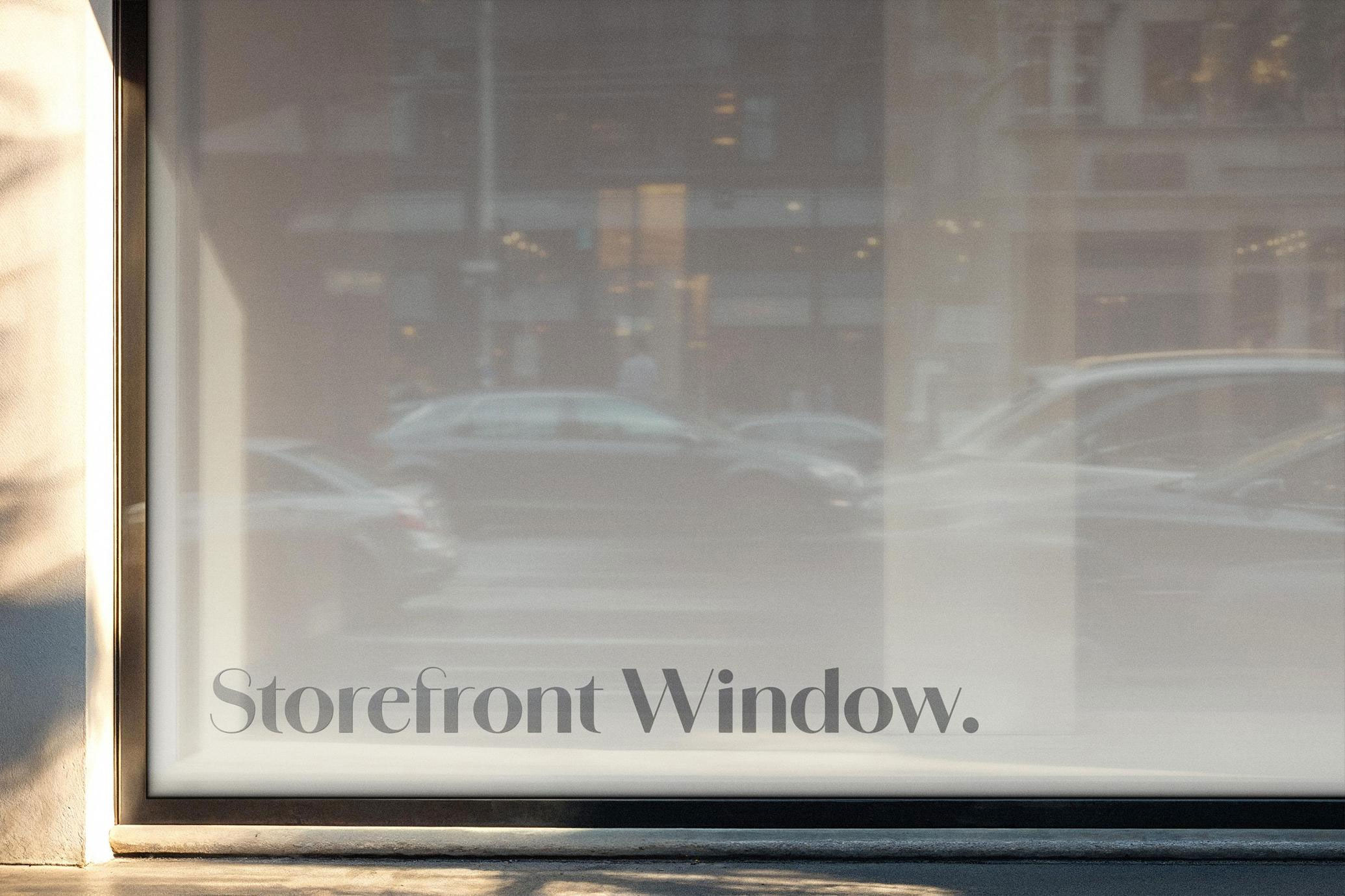 Free Window Sticker Mockup PSD Template