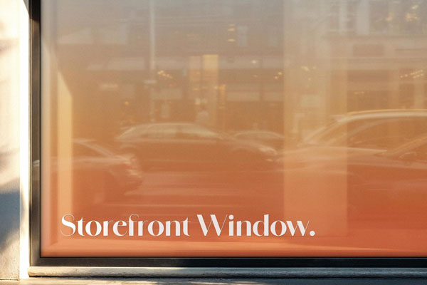 Free Window Sticker Mockup PSD Template