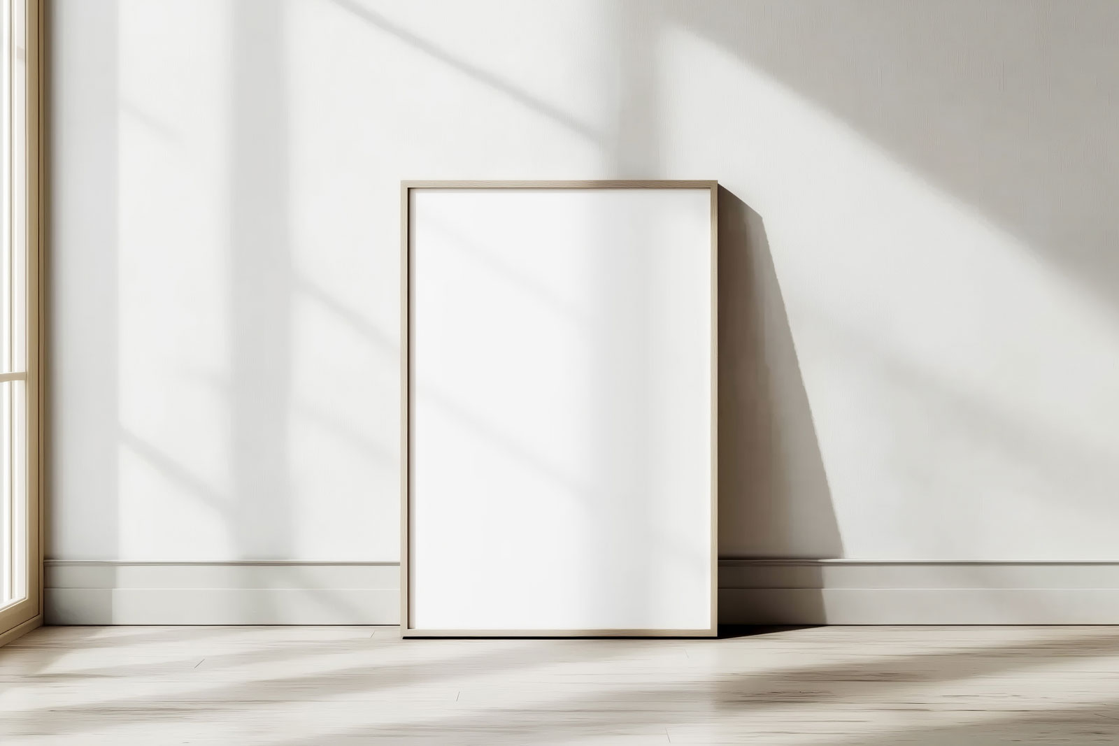 Free Wooden Poster Frame Mockup PSD Template
