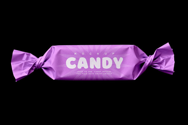 Free Wrapped Candy Mockup PSD Template