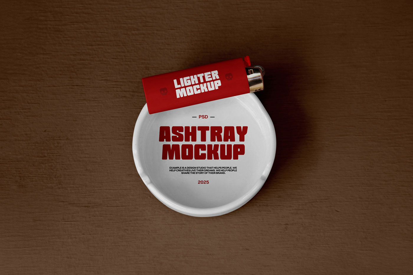 Free Ashtray Lighter Mockup PSD Template