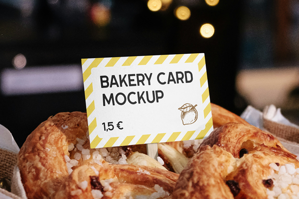 Free Bakery Card Mockup PSD Template
