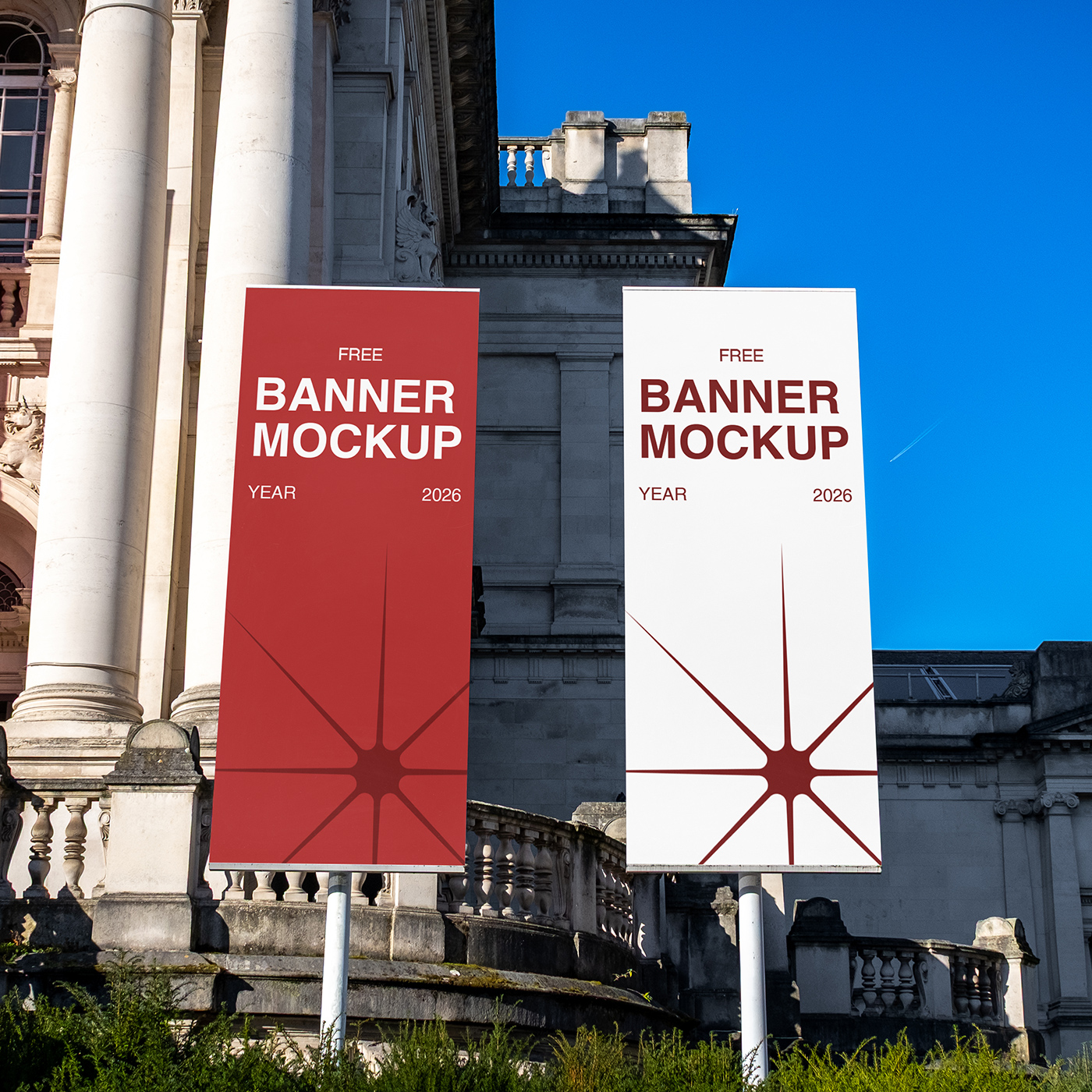 Free Banner Near Museum Mockups PSD Template