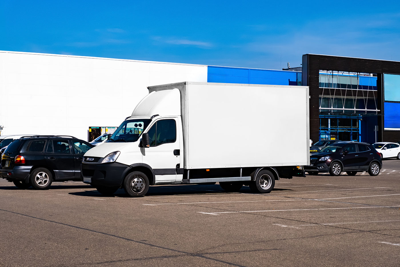Free Big Delivery Car Mockup PSD Template