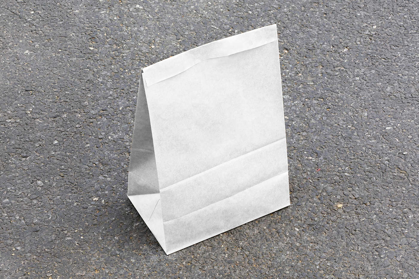Free Big Paper Bag on Road Mockup PSD Template
