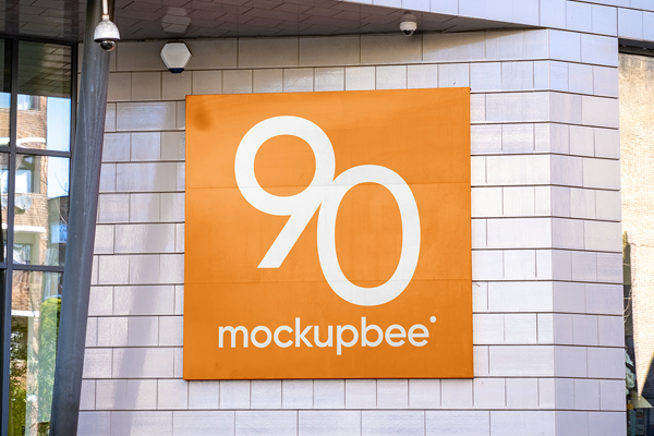 Free Big Square Signage Mockup PSD Template