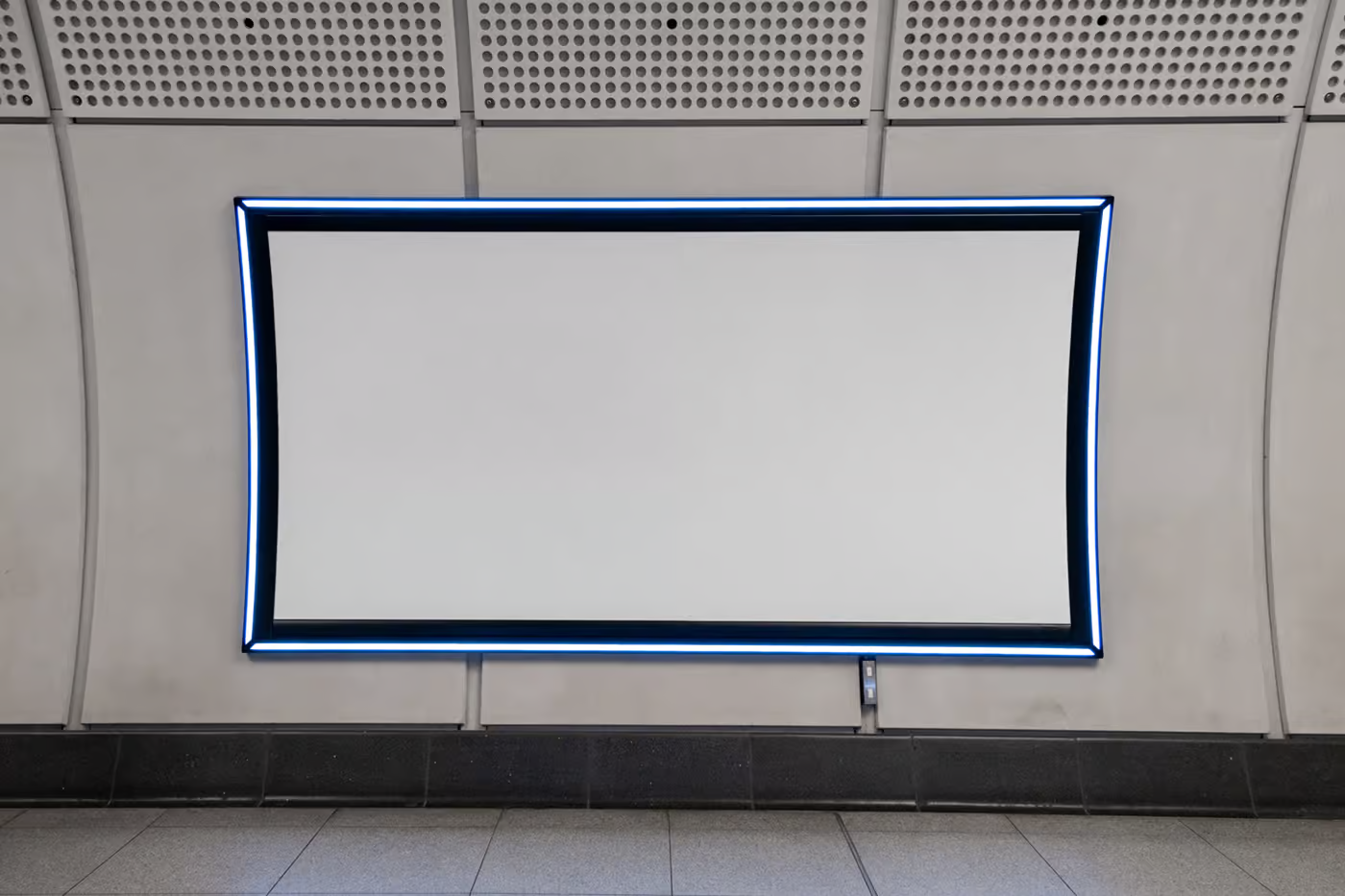 Free Billboard on Wall Mockup PSD Template