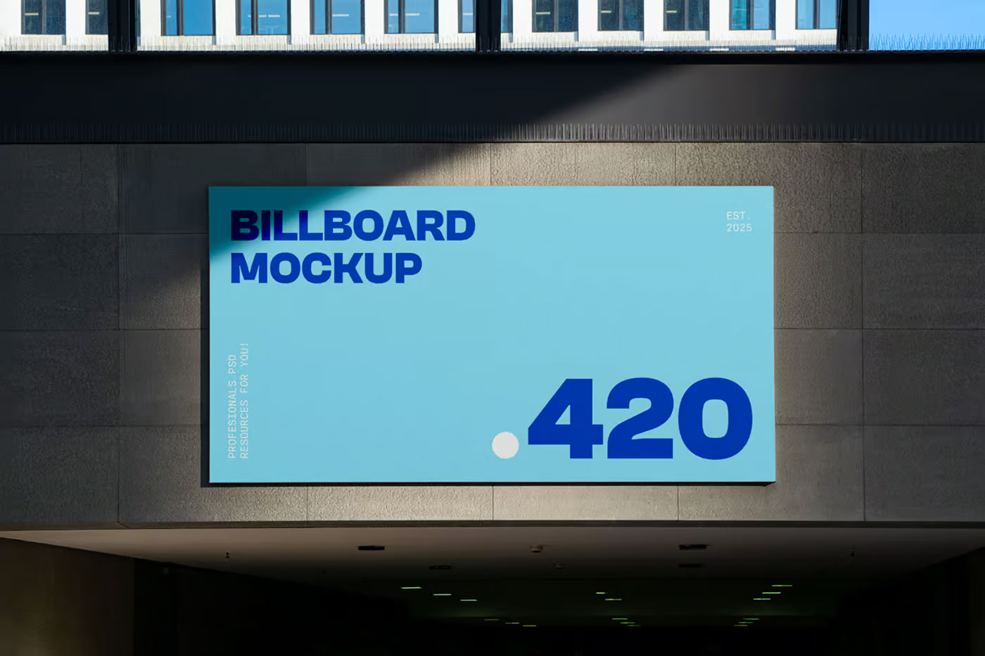 Free Billboard up Underground Passage Mockup PSD Template