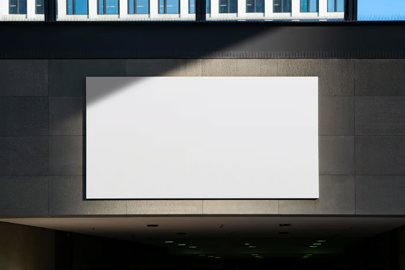 Free Billboard up Underground Passage Mockup PSD Template