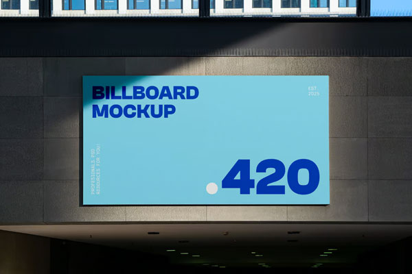 Free Billboard up Underground Passage Mockup PSD Template