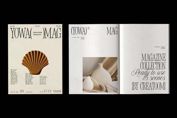 Free Black Isolated Magazine Mockups PSD Template