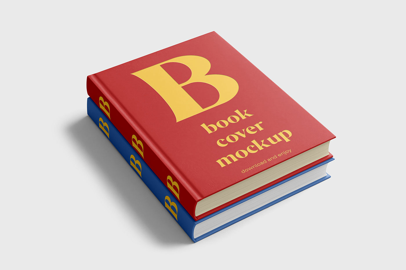 Free Books Stack Mockup PSD Template