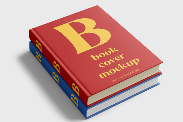 Free Books Stack Mockup PSD Template
