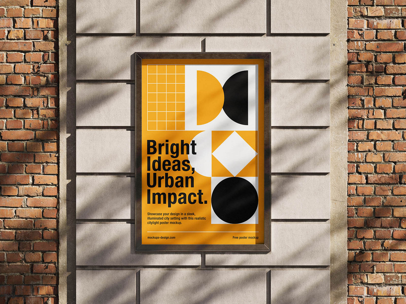 Free Brick Citylight Poster Mockup PSD Template