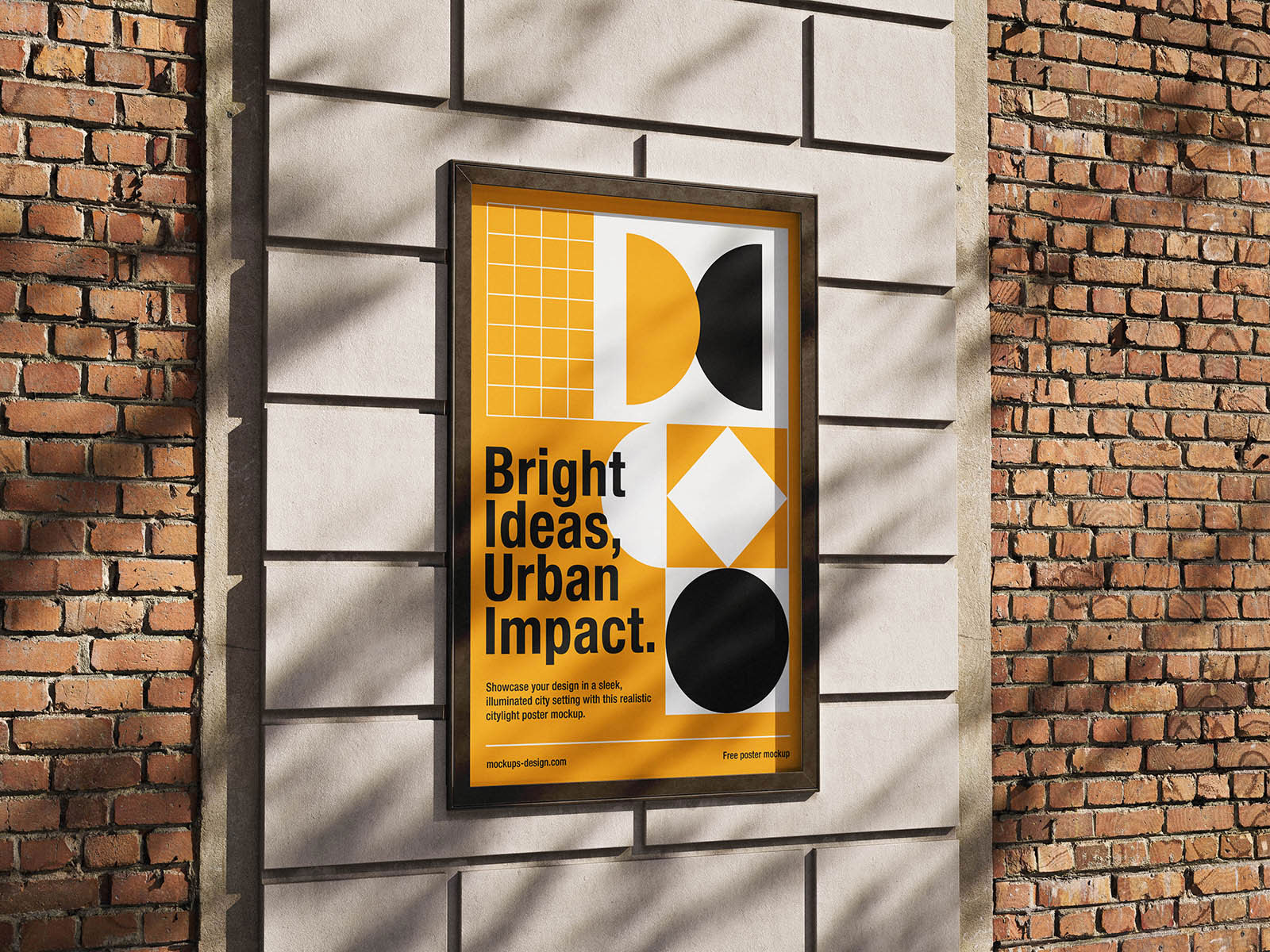 Free Brick Citylight Poster Mockup PSD Template