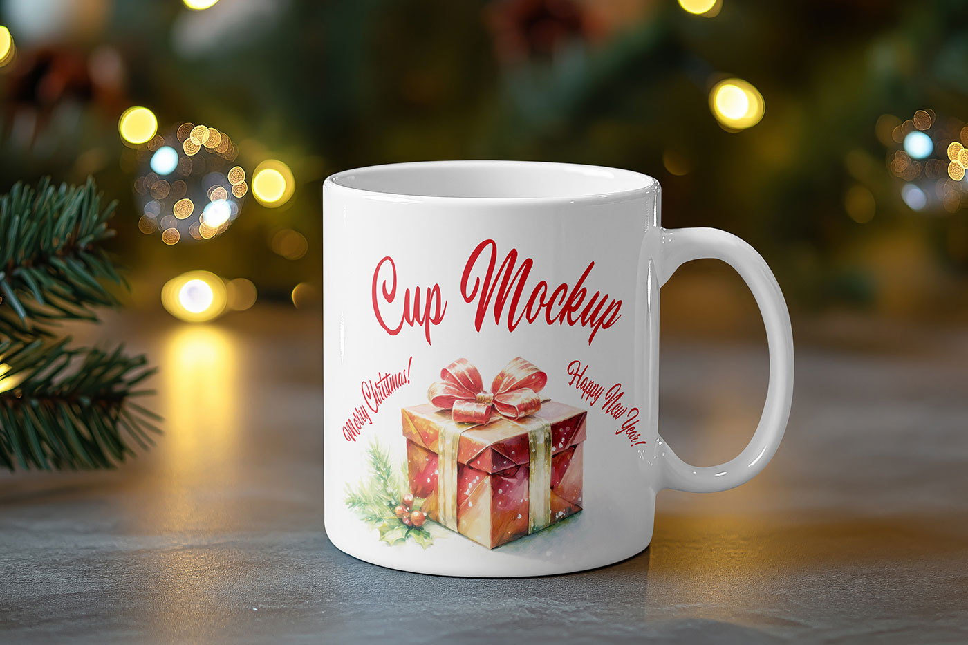 Free Christmas Cup Mockup PSD Template