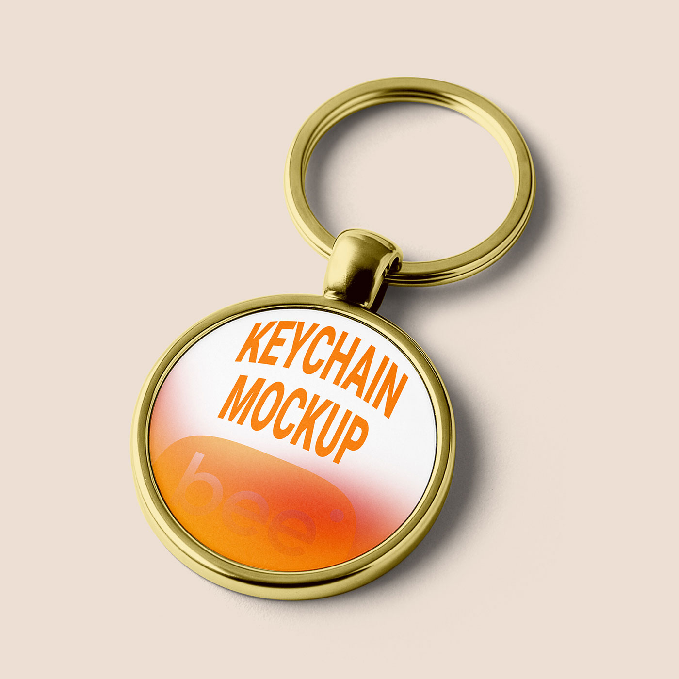 Free Circle Keychain Mockup PSD Template